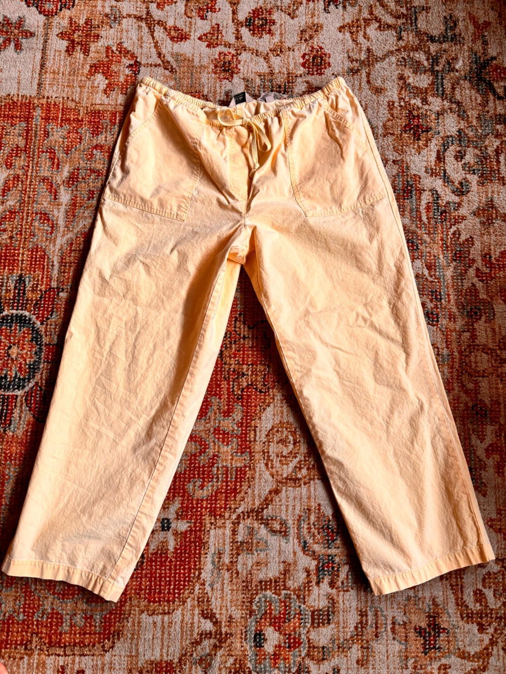 L.L. Bean Butter Yellow Cotton Drawstring Pants